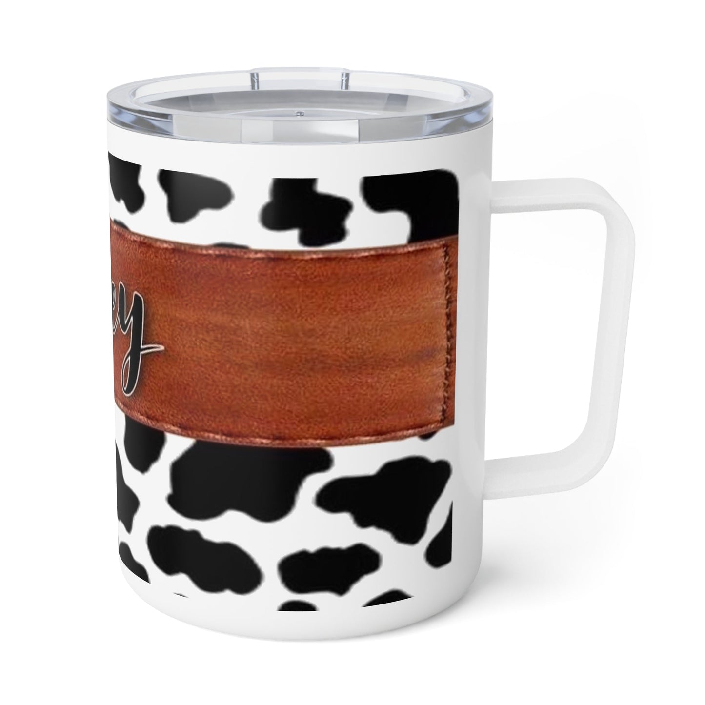 Wifey Cowhide Insulated Coffee Mug, 10oz