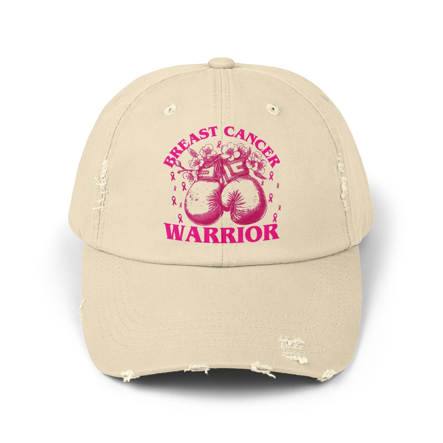 Breast Cancer Warrior Gloves Distressed Cap