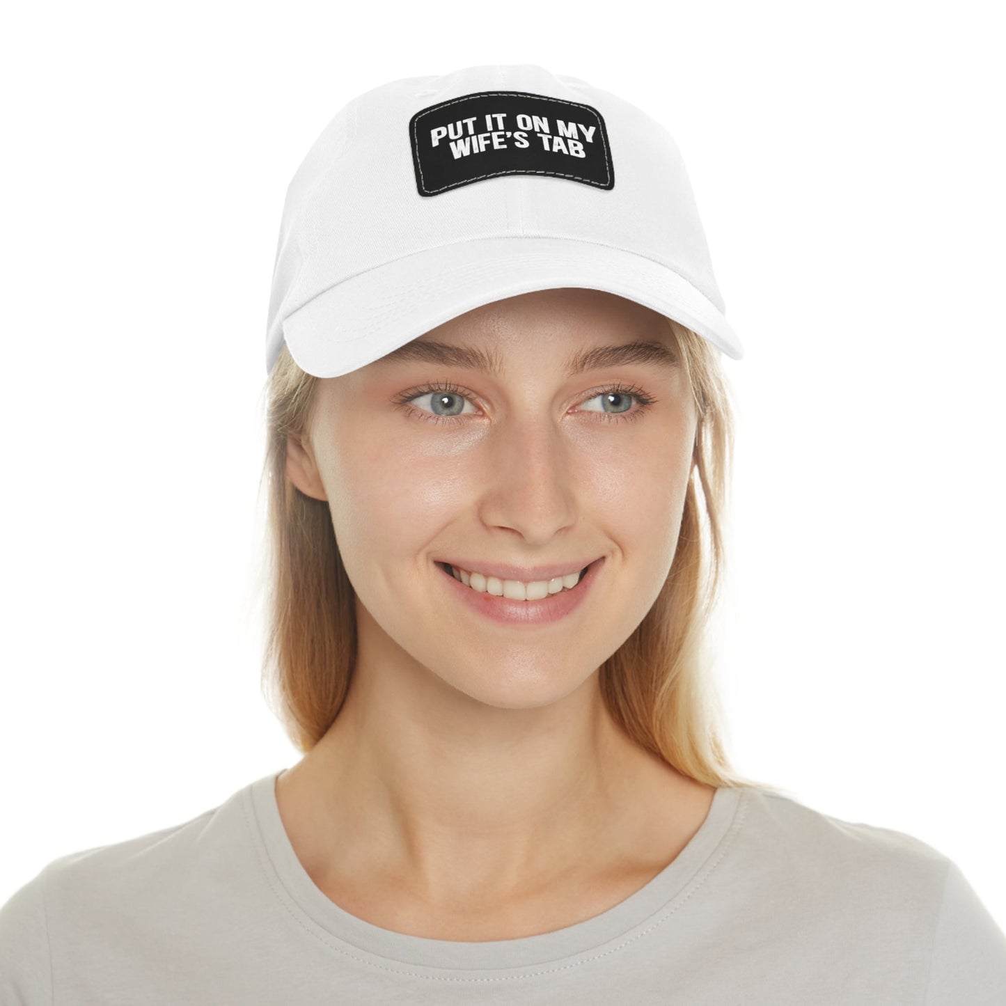 Wife’s Tab -Dad Hat with Leather Patch (Rectangle)