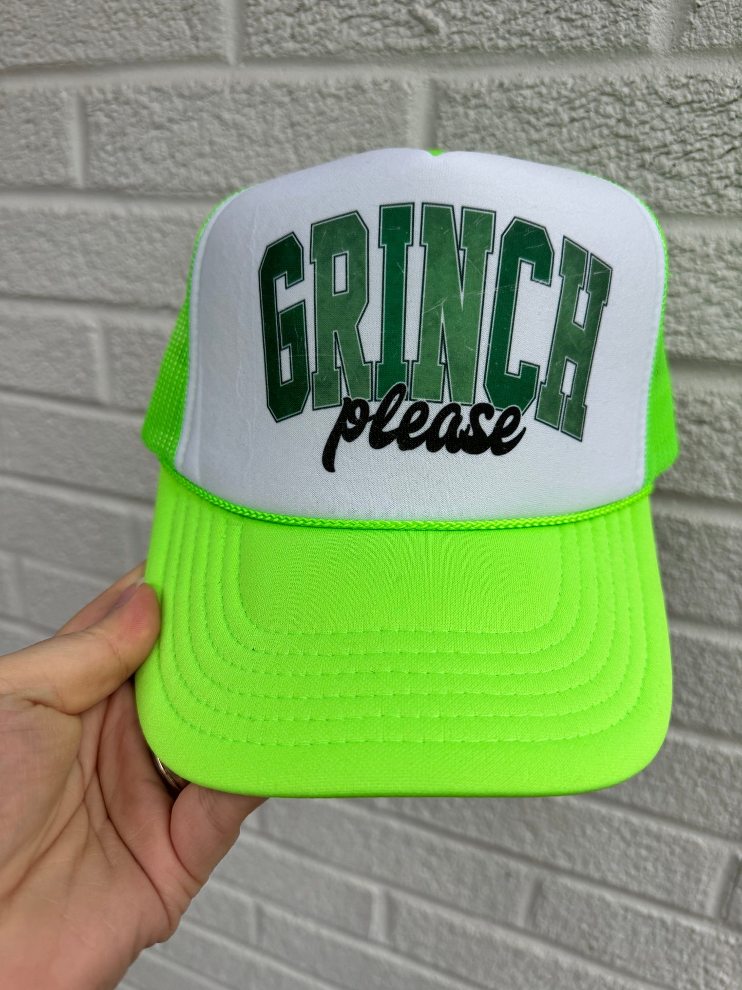 Grinch Please Trucker Hat