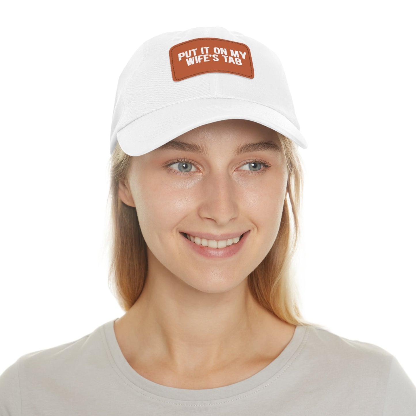 Wife’s Tab -Dad Hat with Leather Patch (Rectangle)