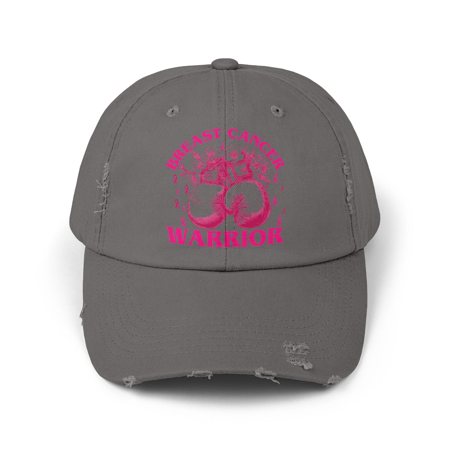 Breast Cancer Warrior Gloves Distressed Cap