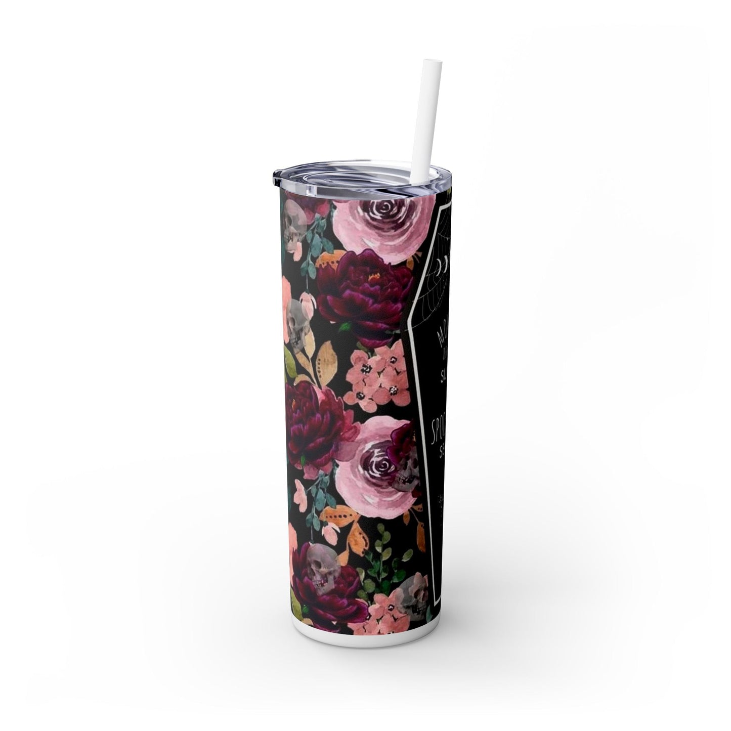 Spooky Bitch Season Skinny Tumbler with Straw, 20oz