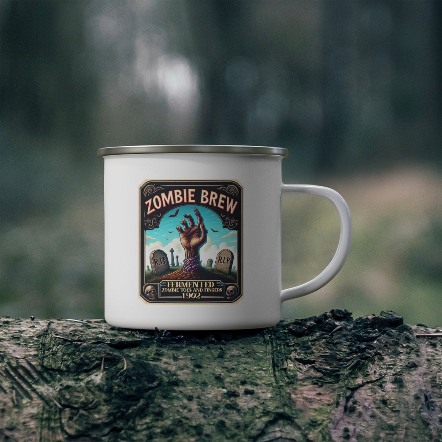 Zombie Brew Enamel Camping Mug