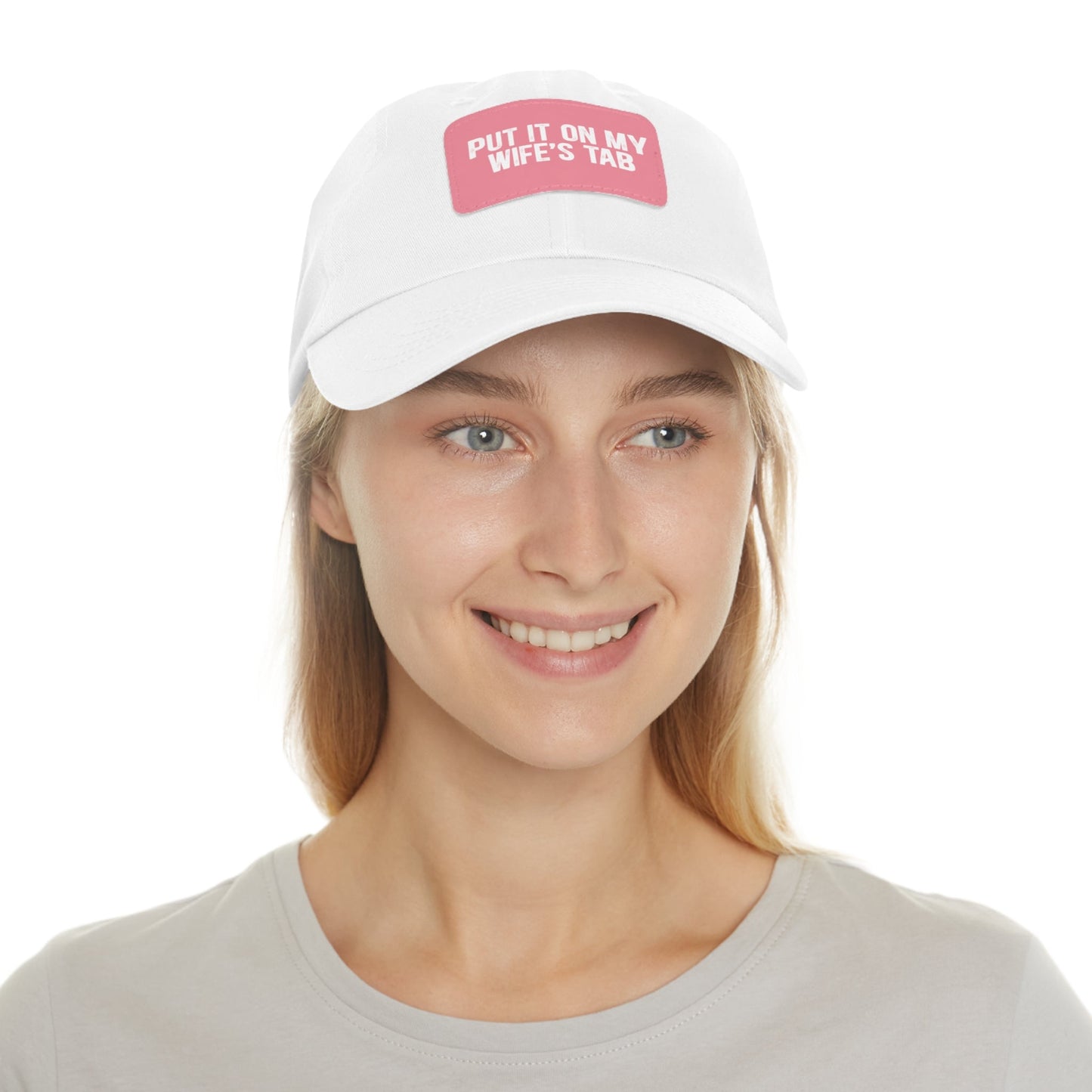 Wife’s Tab -Dad Hat with Leather Patch (Rectangle)