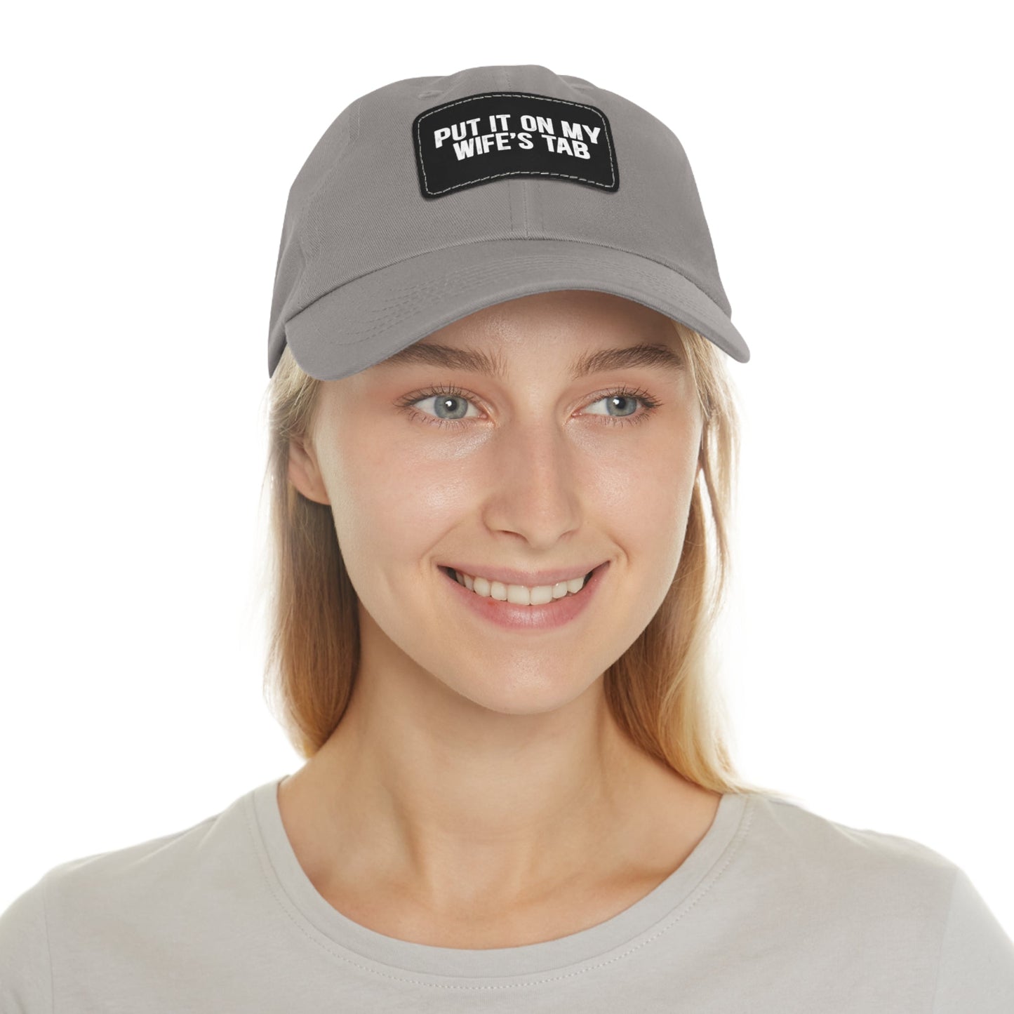 Wife’s Tab -Dad Hat with Leather Patch (Rectangle)