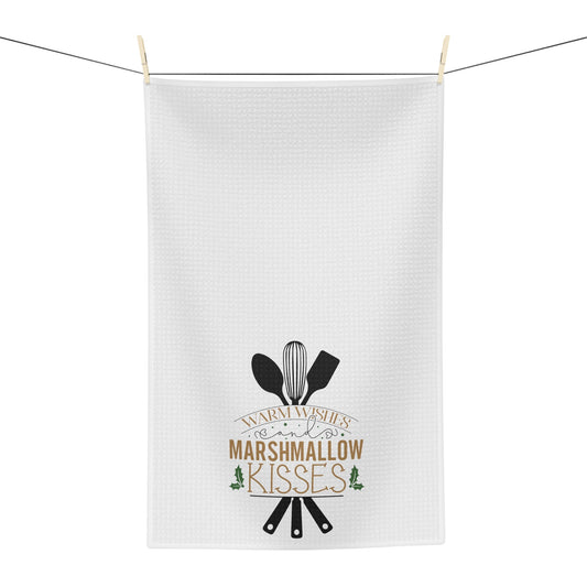 Warm Wishes and Marshmallow Kisses Microfiber Tea Towel