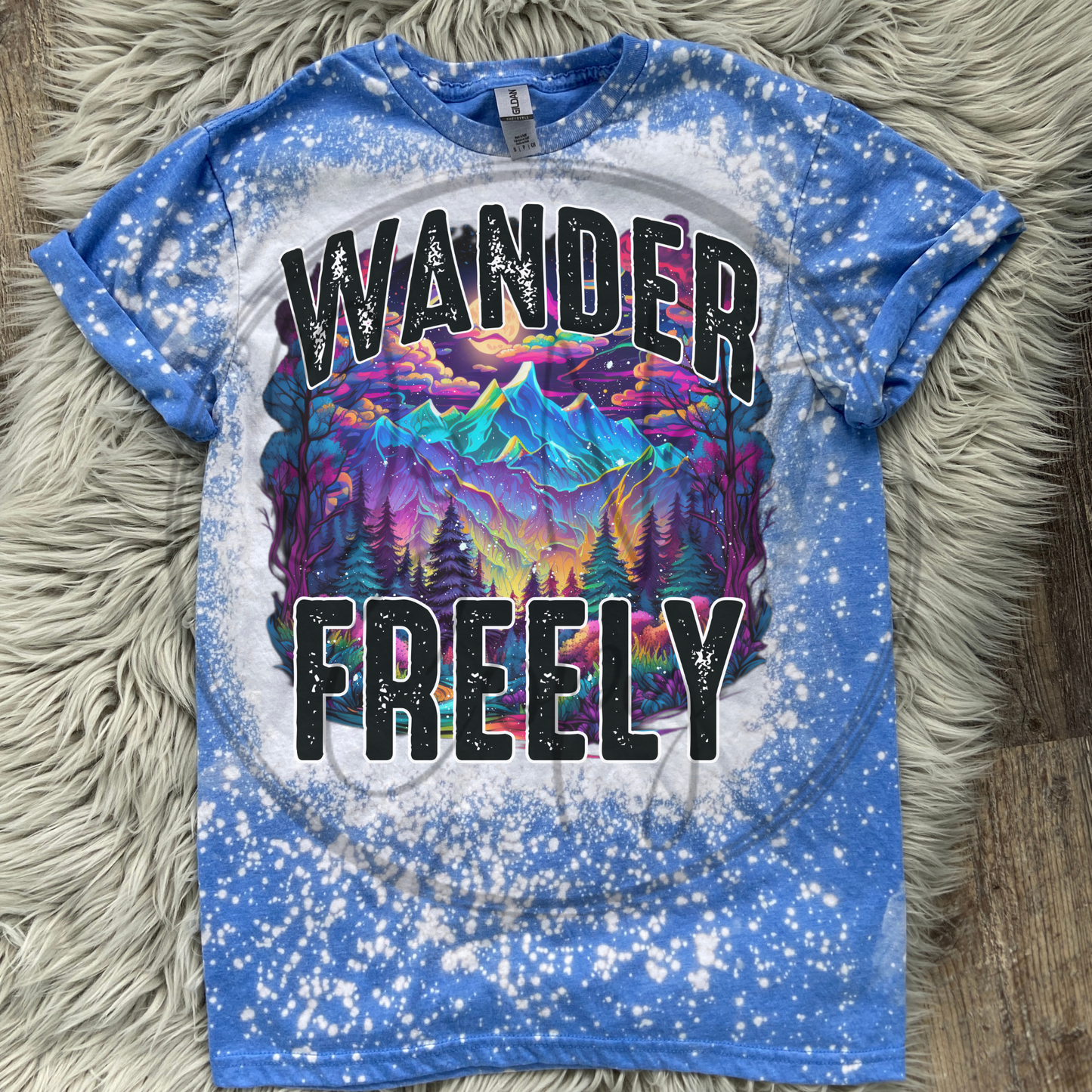 Wander Freely Bleached Distressed Tee Shirt