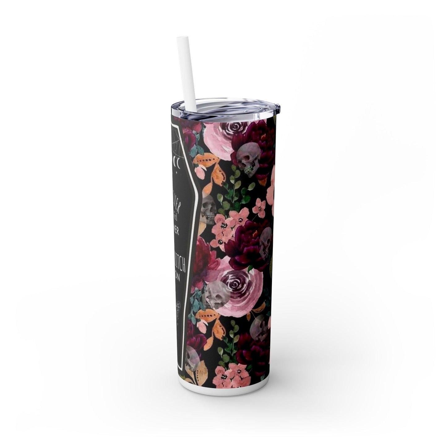 Spooky Bitch Season Skinny Tumbler with Straw, 20oz