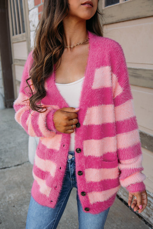 Strawberry Bubblegum Fuzzy Cardigan