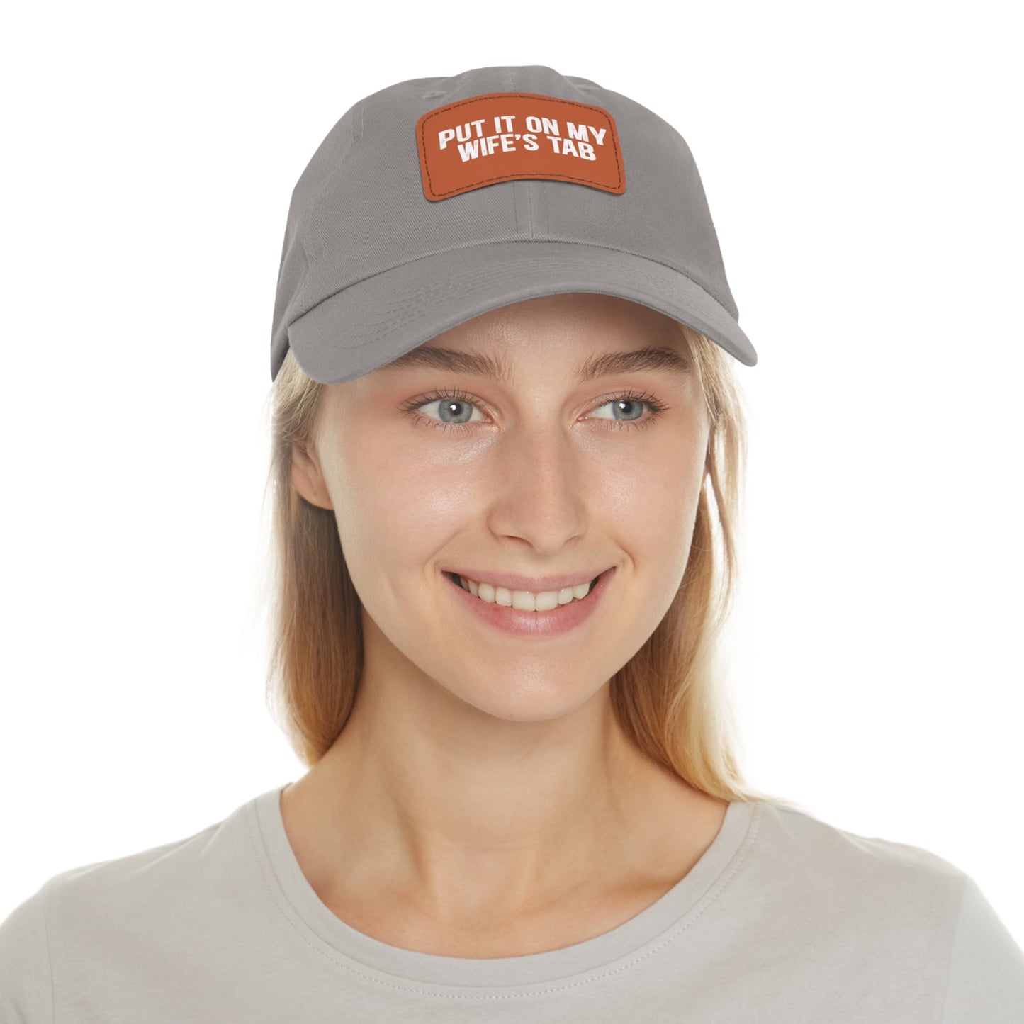 Wife’s Tab -Dad Hat with Leather Patch (Rectangle)