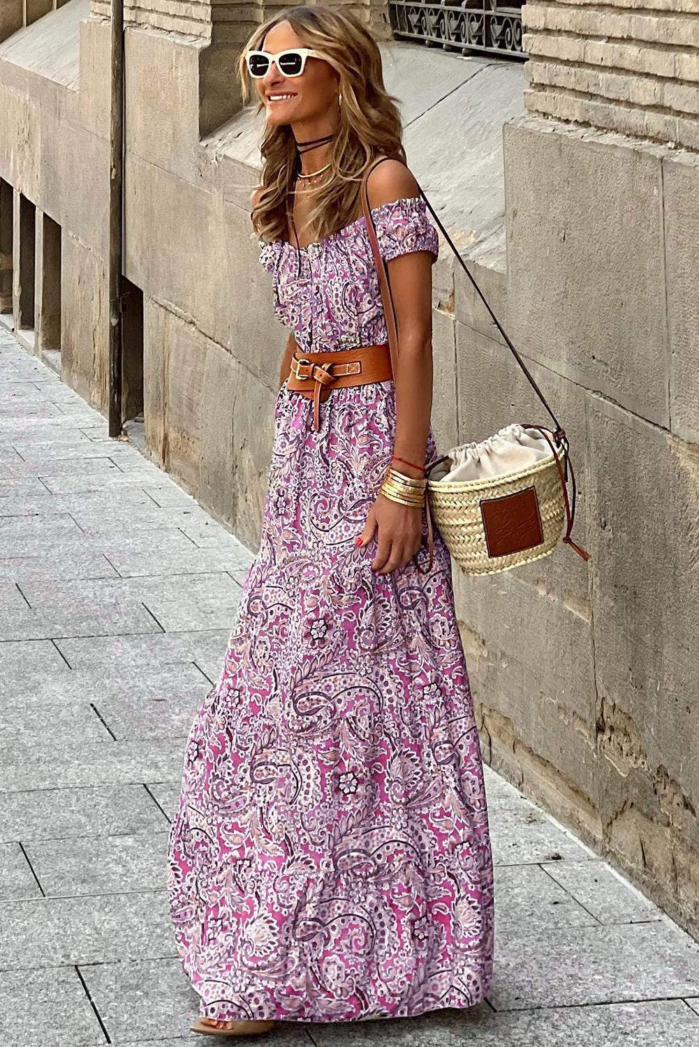 Boho Paisley Print Maxi