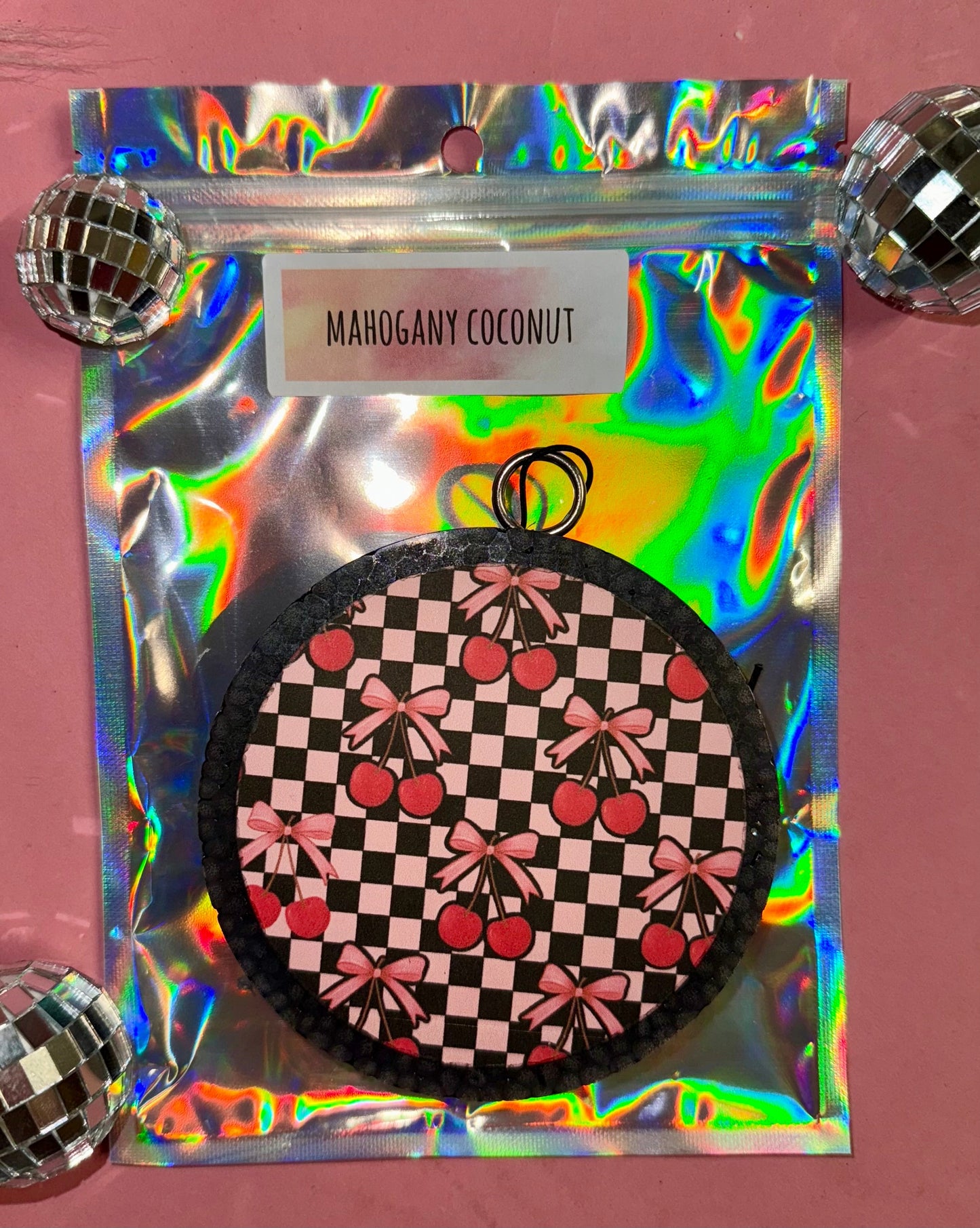 Checkered Cherries Car Freshie