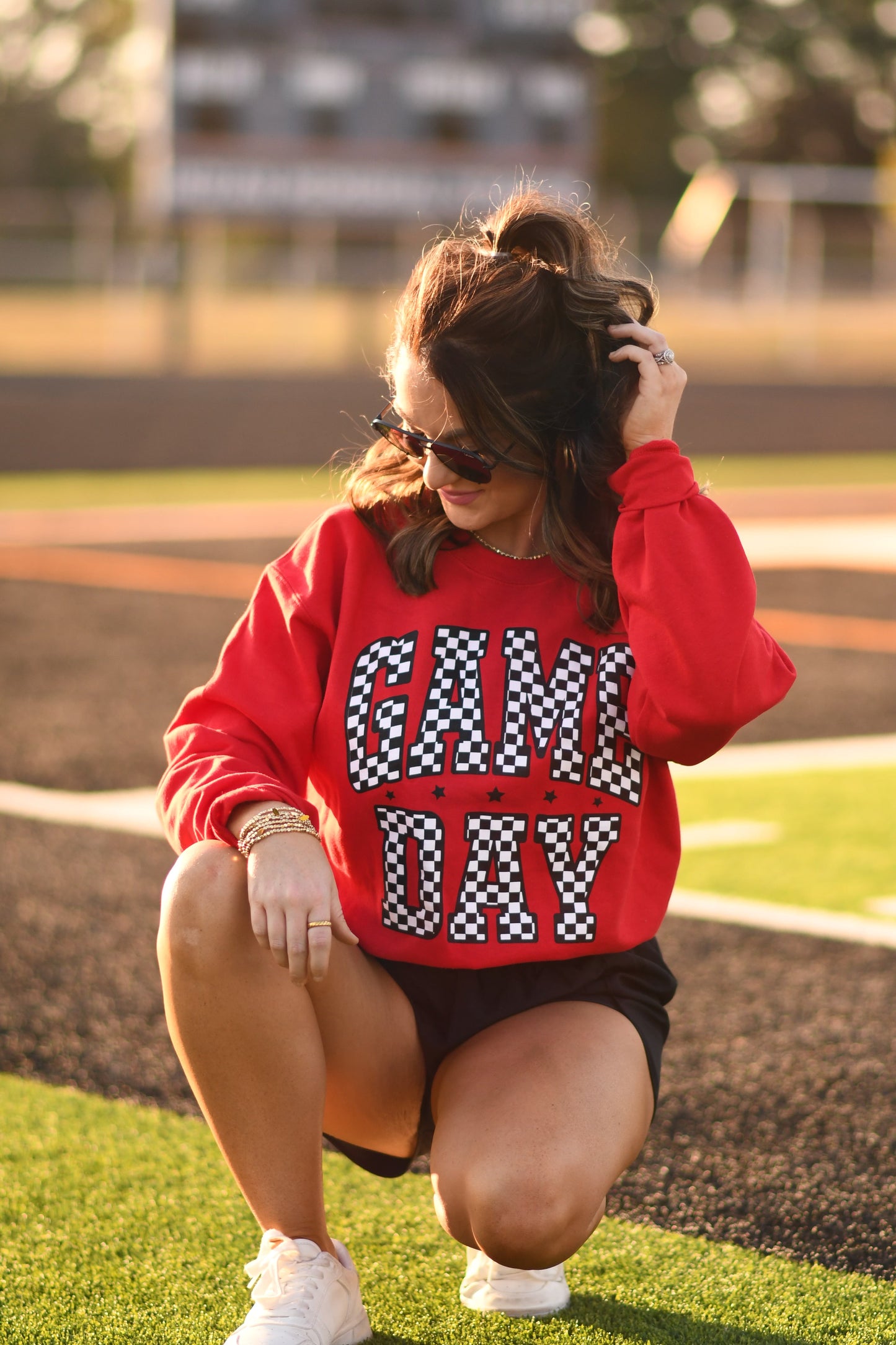 **SALE** RTS Red Checkered Game Day Sweatshirt