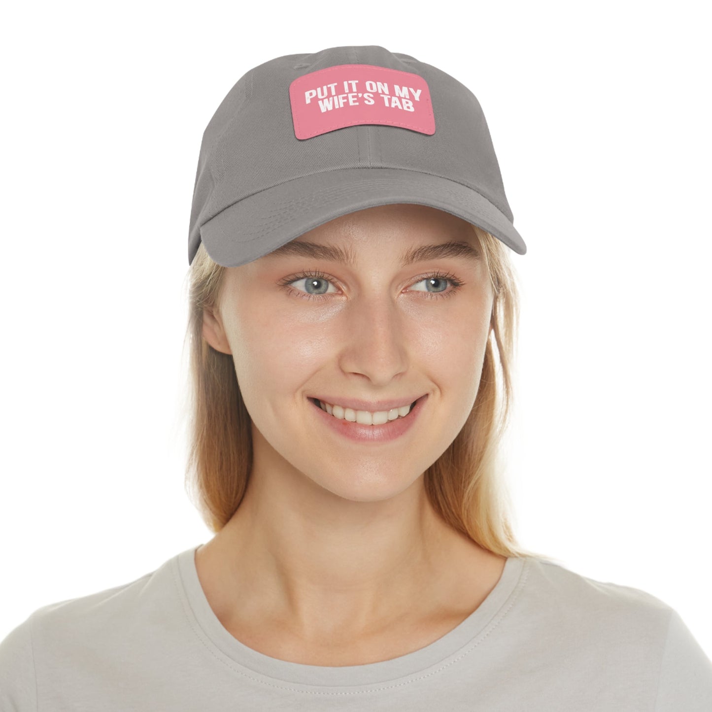 Wife’s Tab -Dad Hat with Leather Patch (Rectangle)