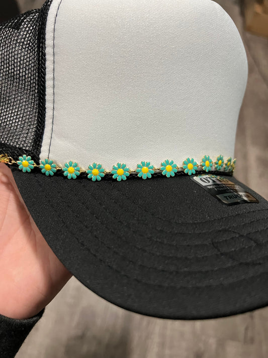 Blue Daisy Trucker Hat Chain