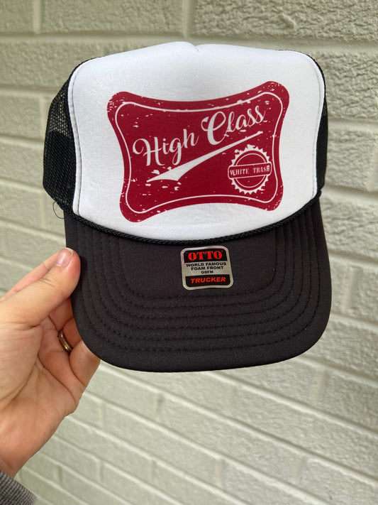 High Class White Trash trucker hat