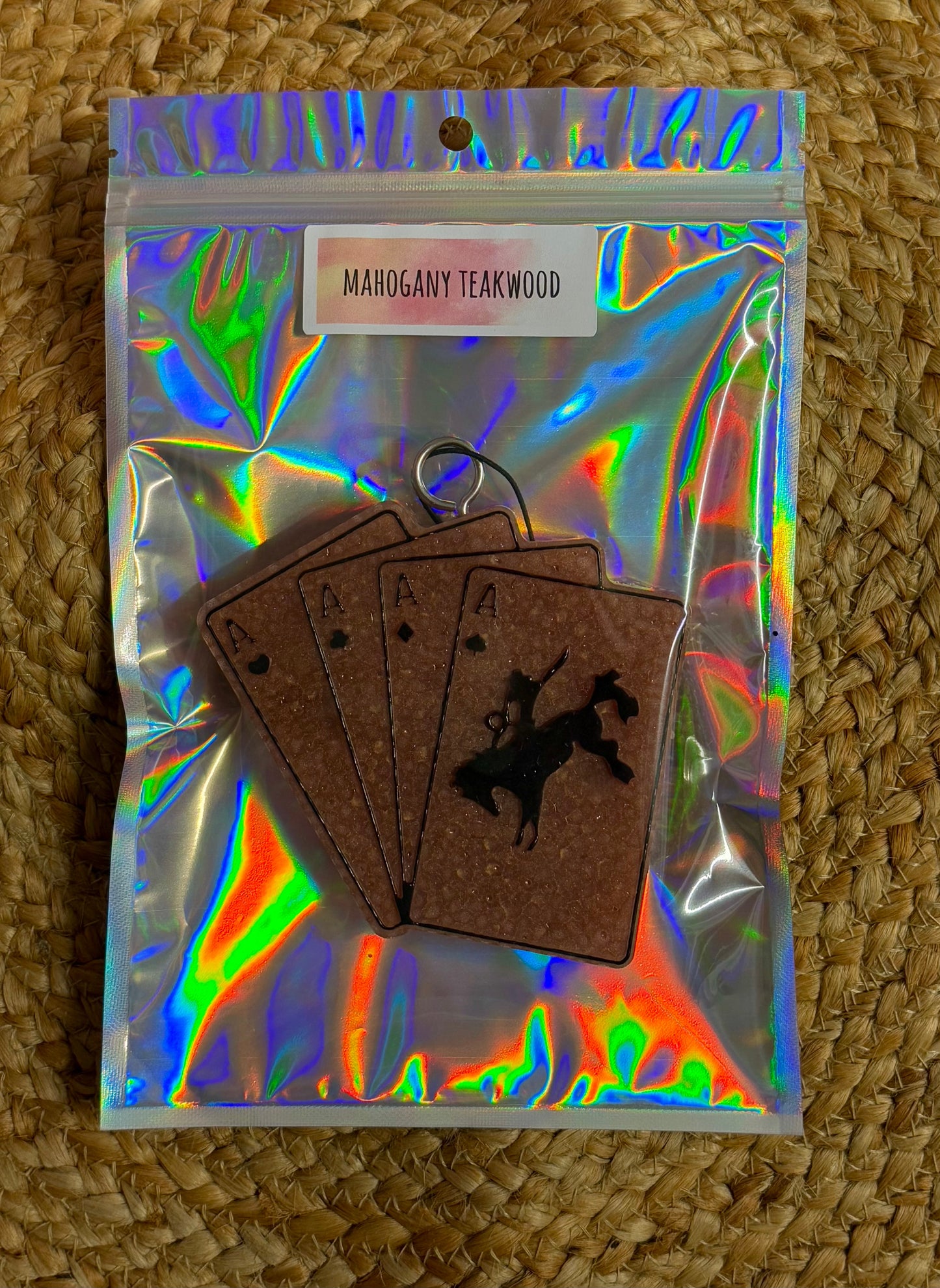 Brown & Black Western Cards Car Freshie