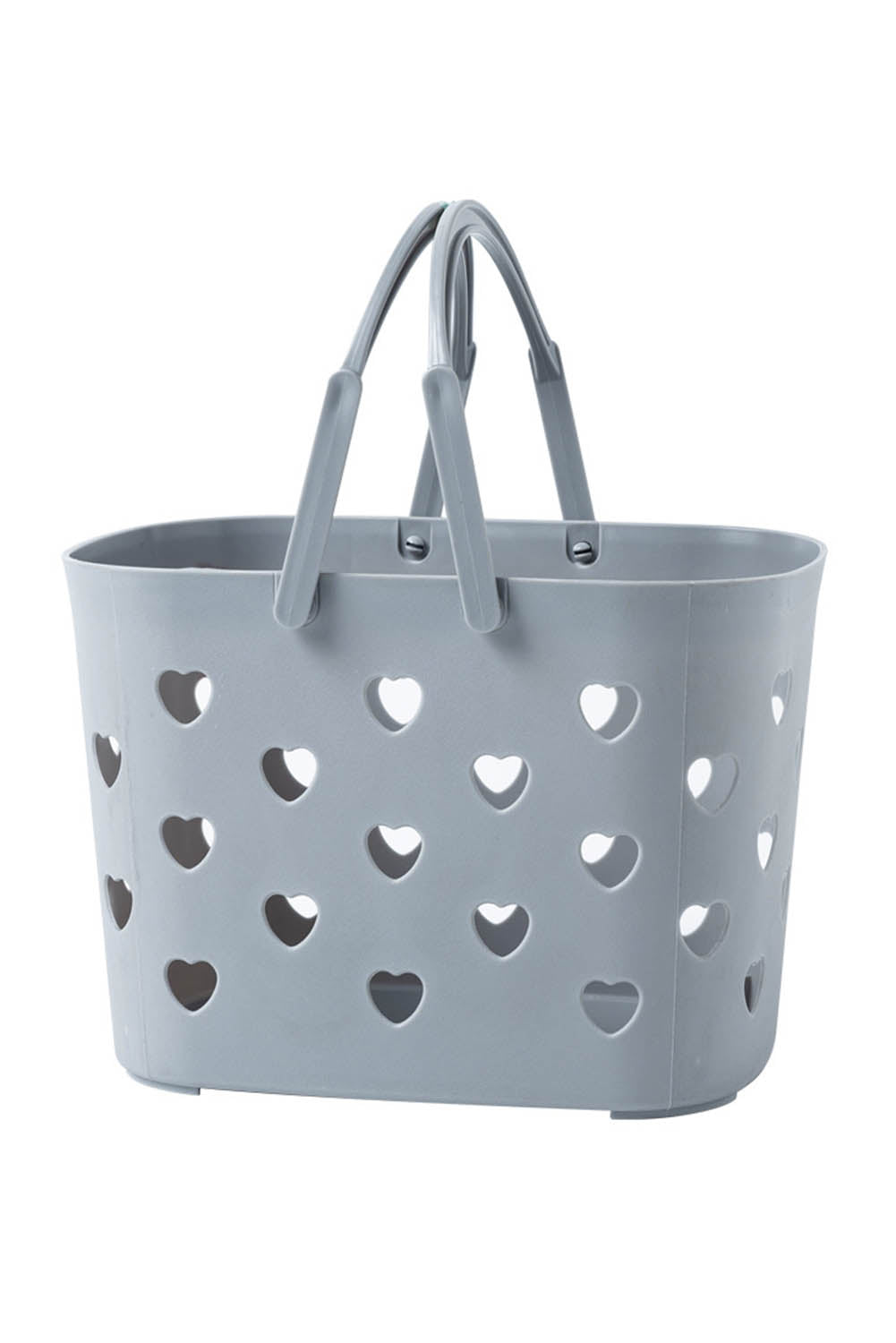 Gray Heart-shape Hollowed Plastic Storage Basket