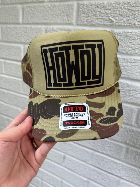 Howdy Camo trucker hat