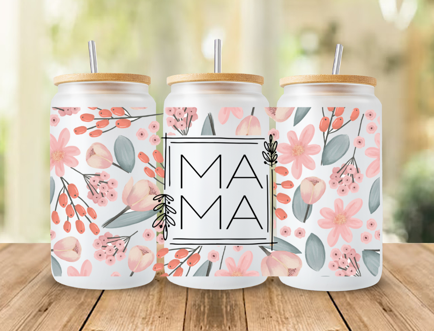 Mama floral- frosted