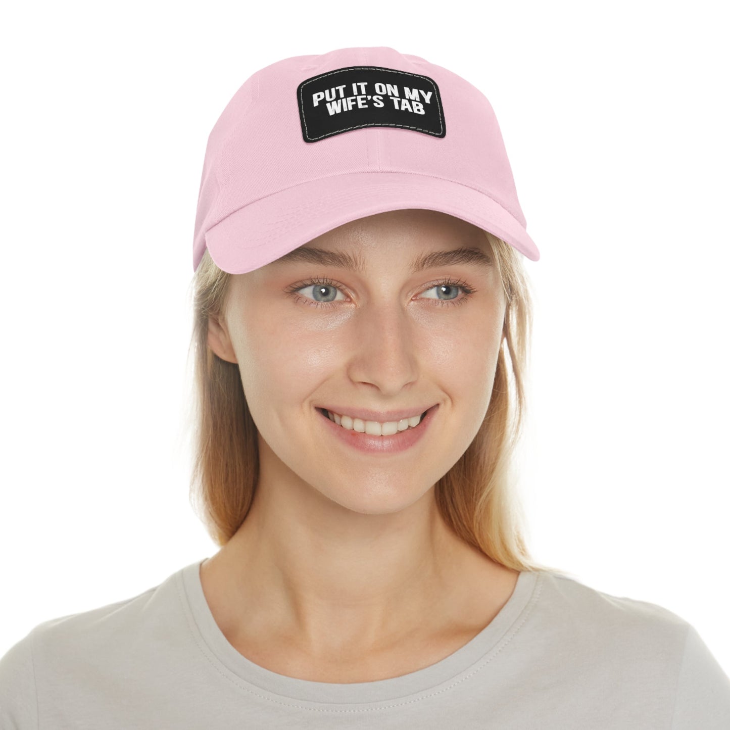 Wife’s Tab -Dad Hat with Leather Patch (Rectangle)