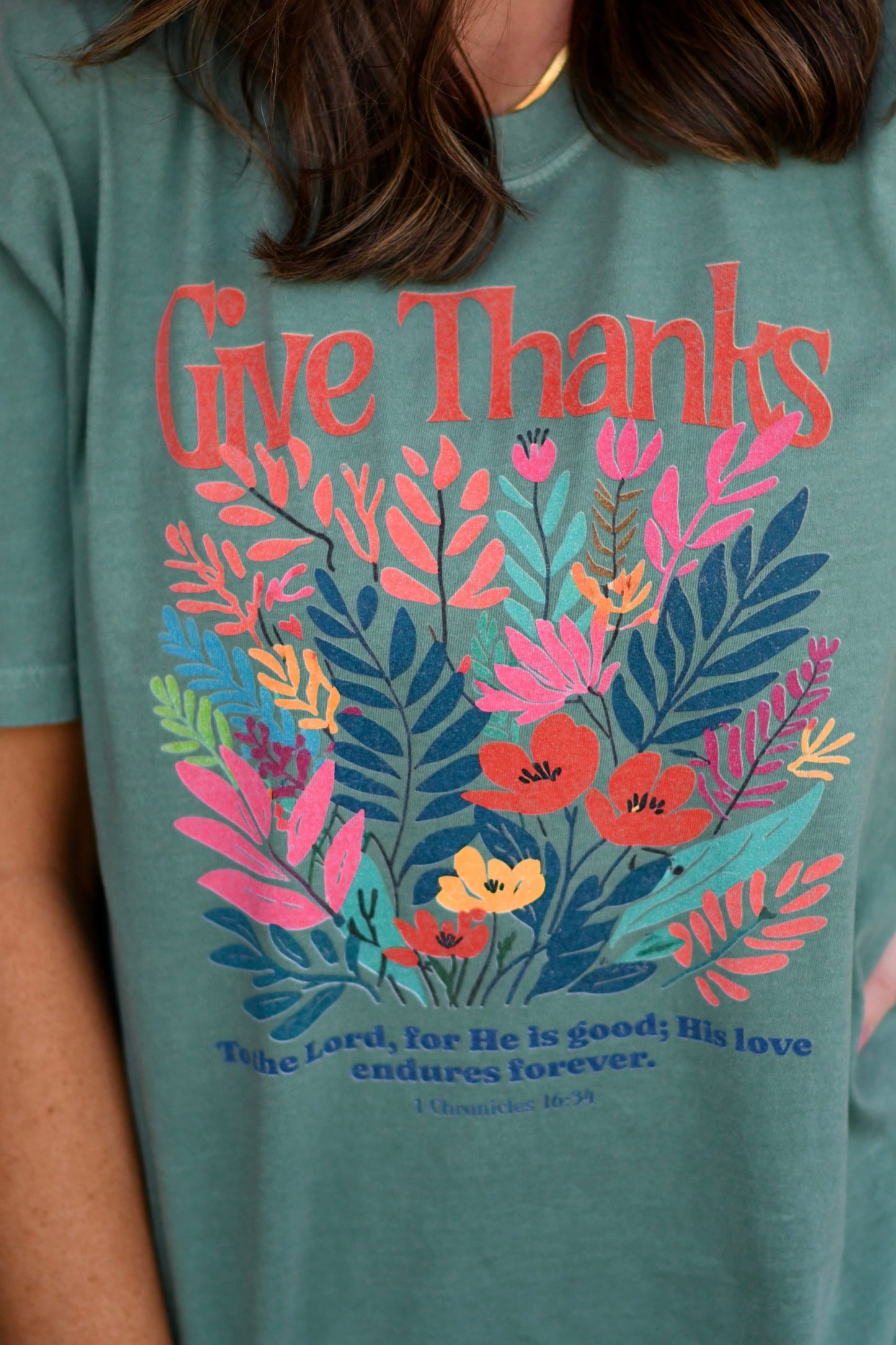 Give Thanks Floral Tee