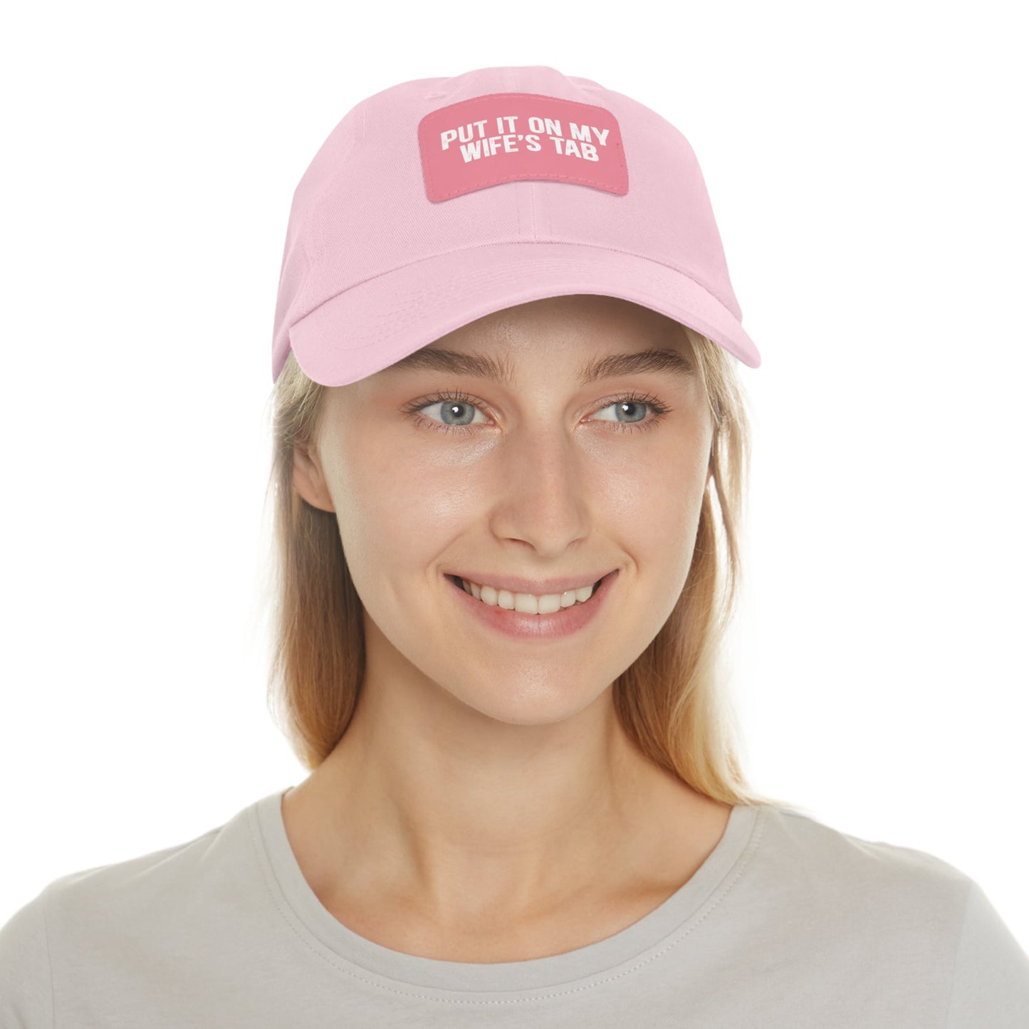 Wife’s Tab -Dad Hat with Leather Patch (Rectangle)