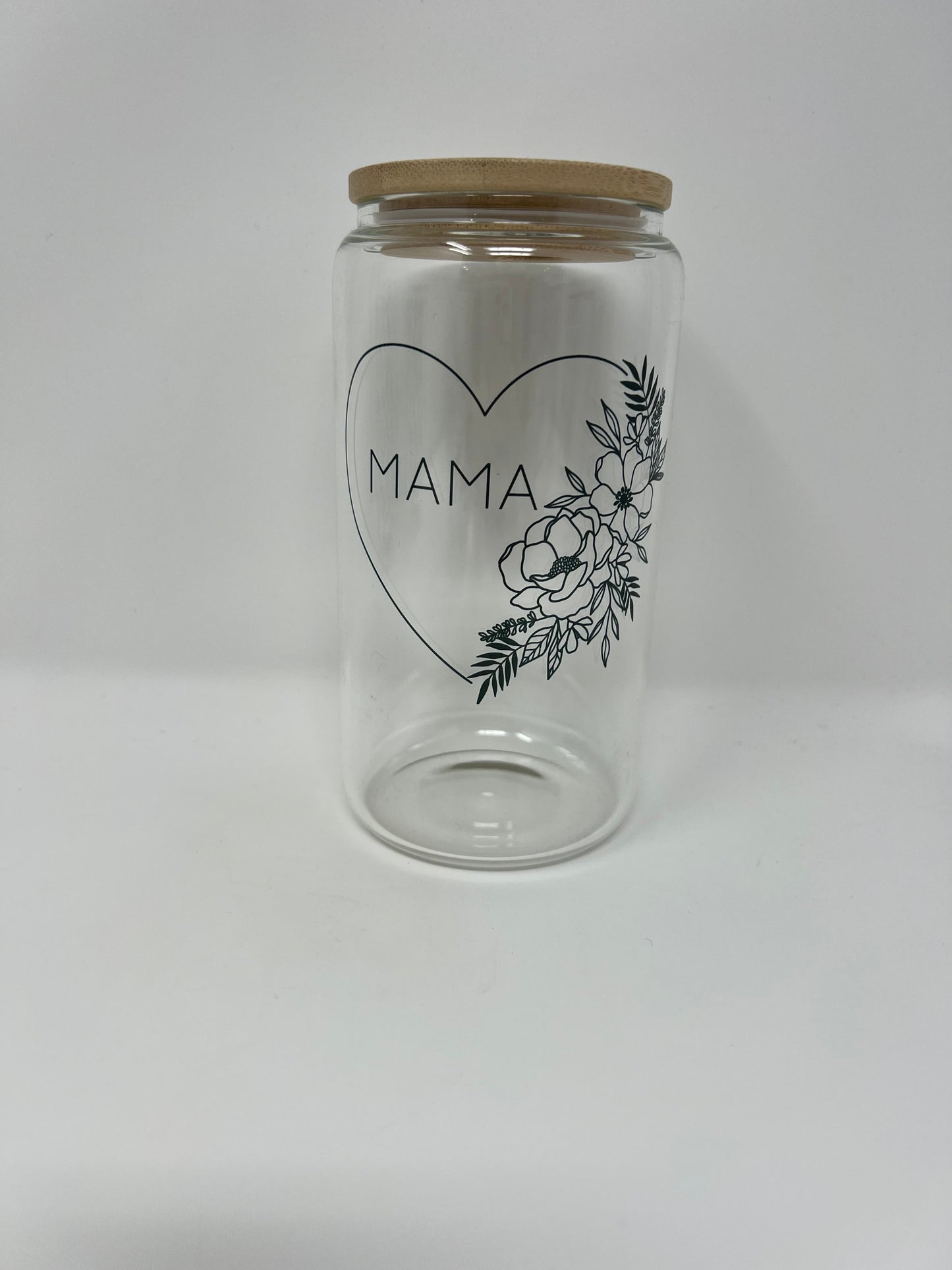 Mama floral heart-clear