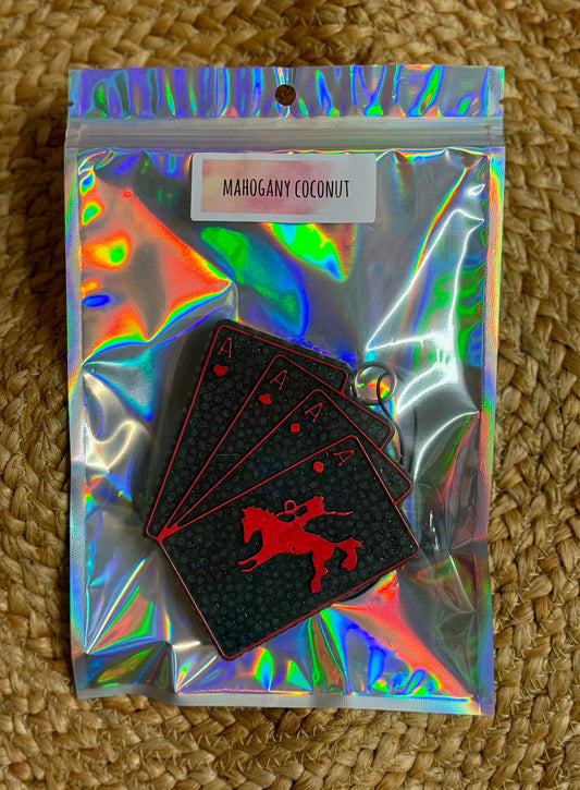 Red & Black Western Cards Car Freshie