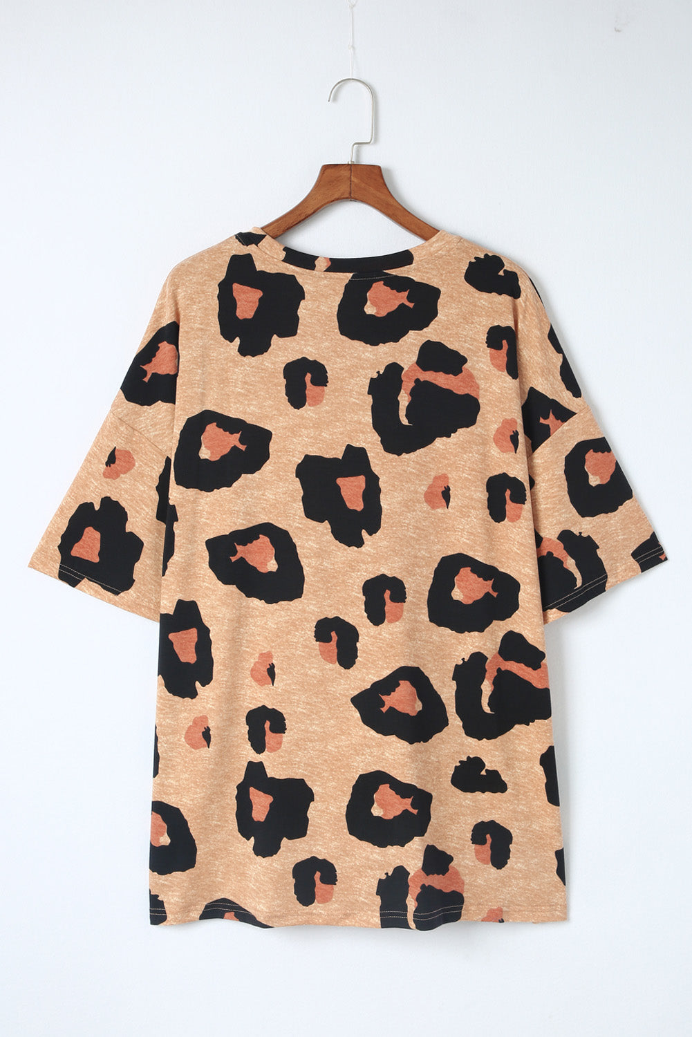 Leopard Plus Size Round Neck Boyfriend T Shirt