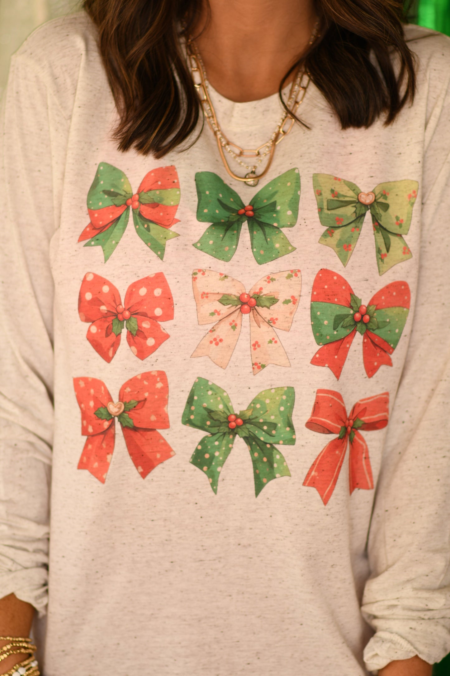 Christmas Bows Long Sleeve /Tee