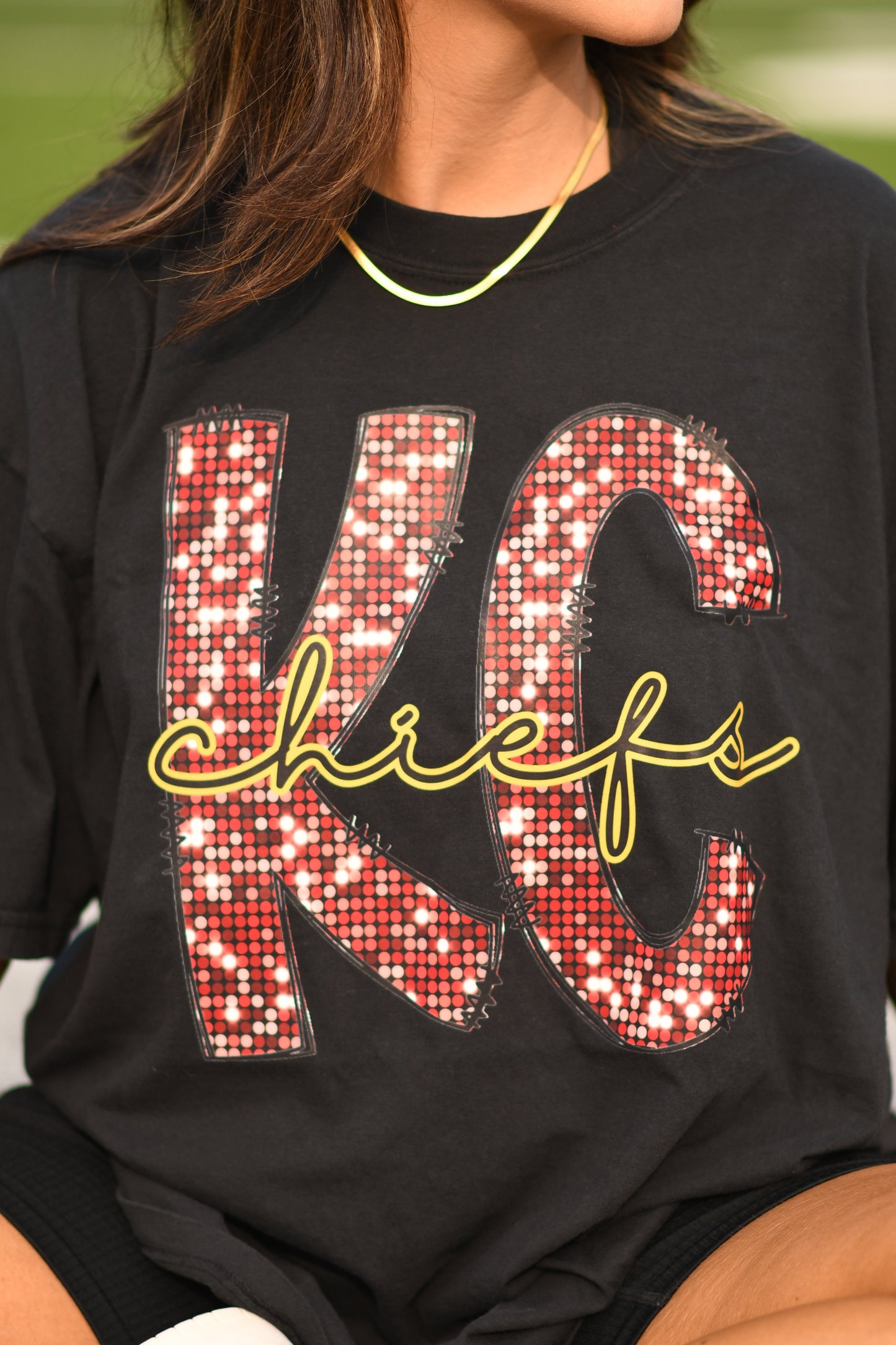 KC Chiefs Faux Sequin Tee