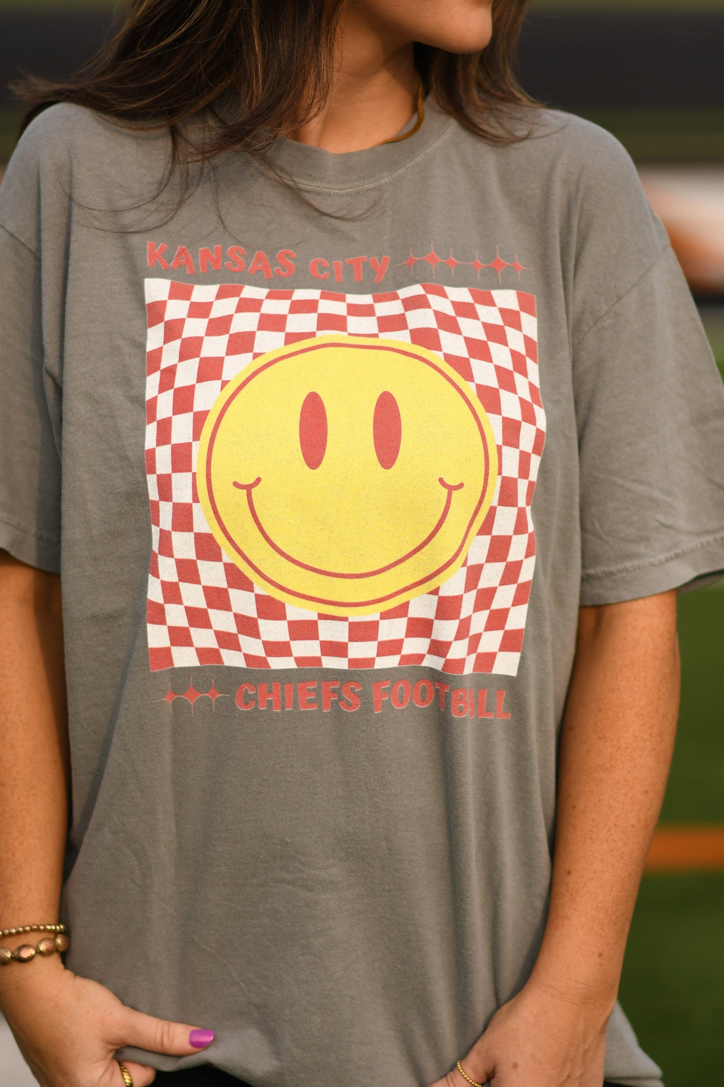 Kansas City Chiefs Football Smiley Tee