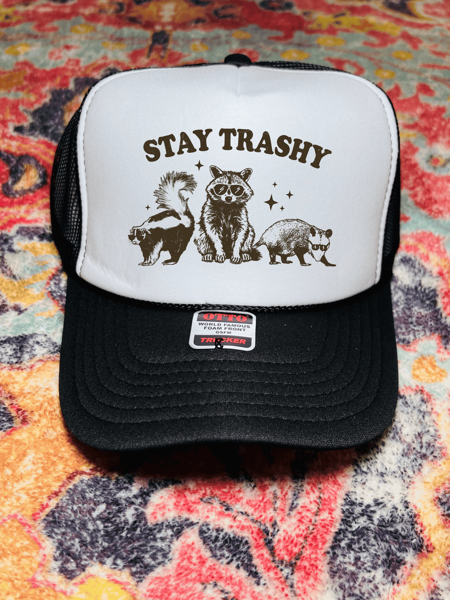 Stay trashy trucker hat