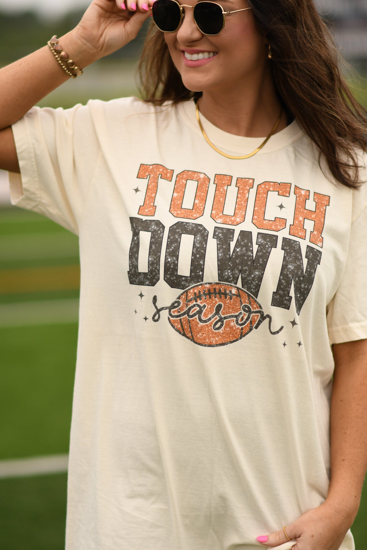 Touchdown Season Faux Glitter Tee