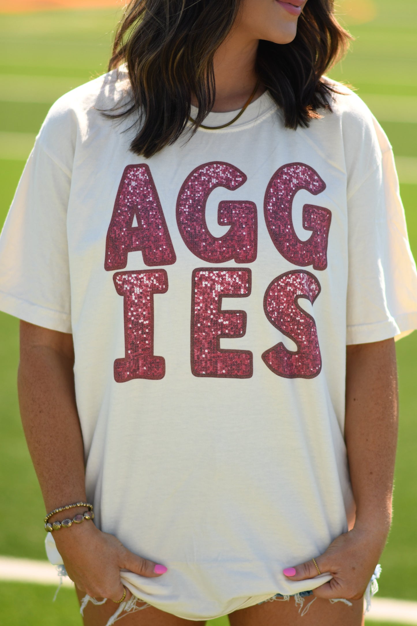 Aggies Faux Sparkle Tee