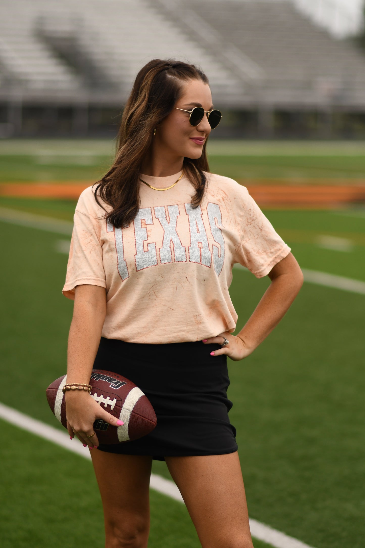 Texas Faux Sequins Colorblast Tee