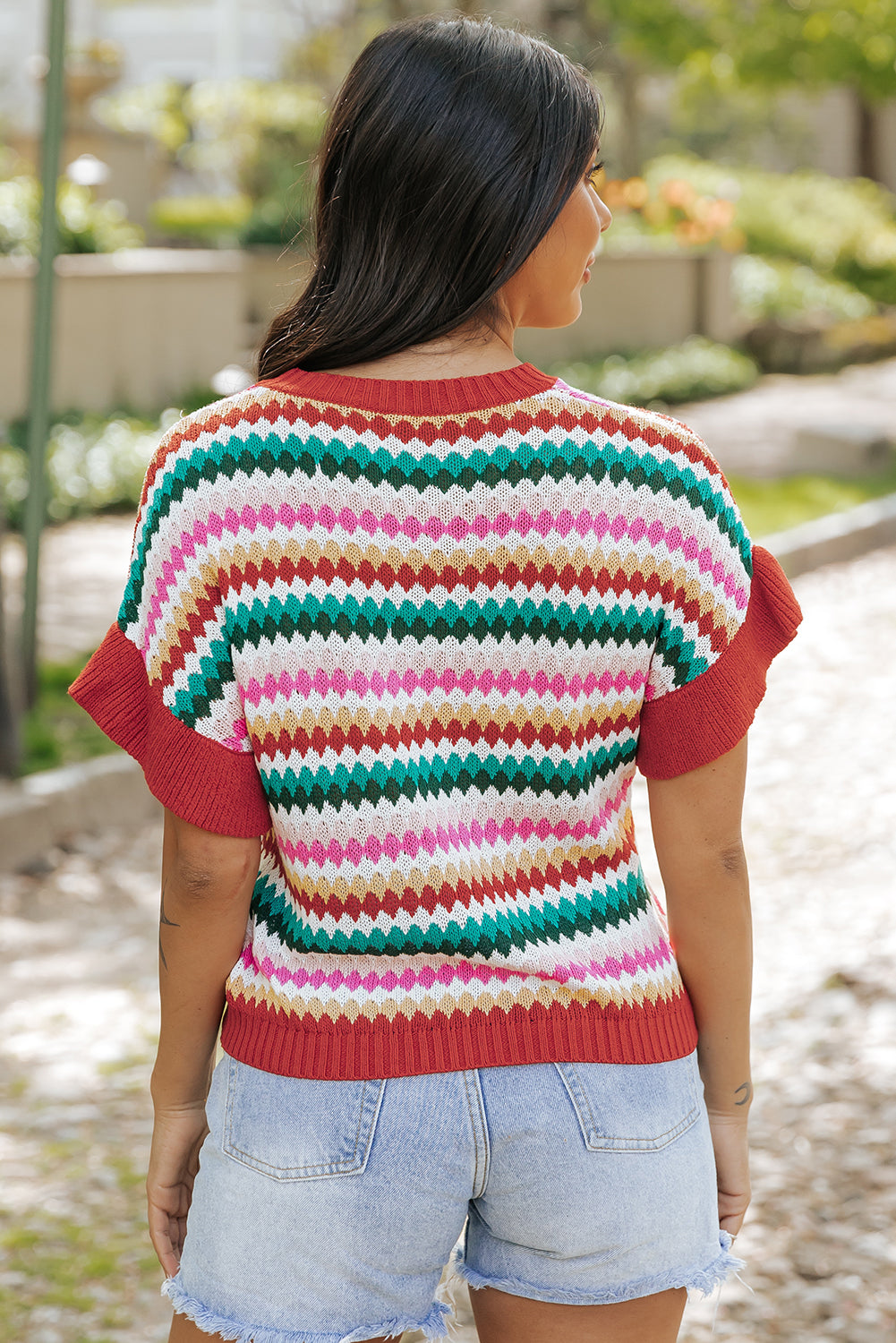 Fiery Red Ruffle Sleeve Top