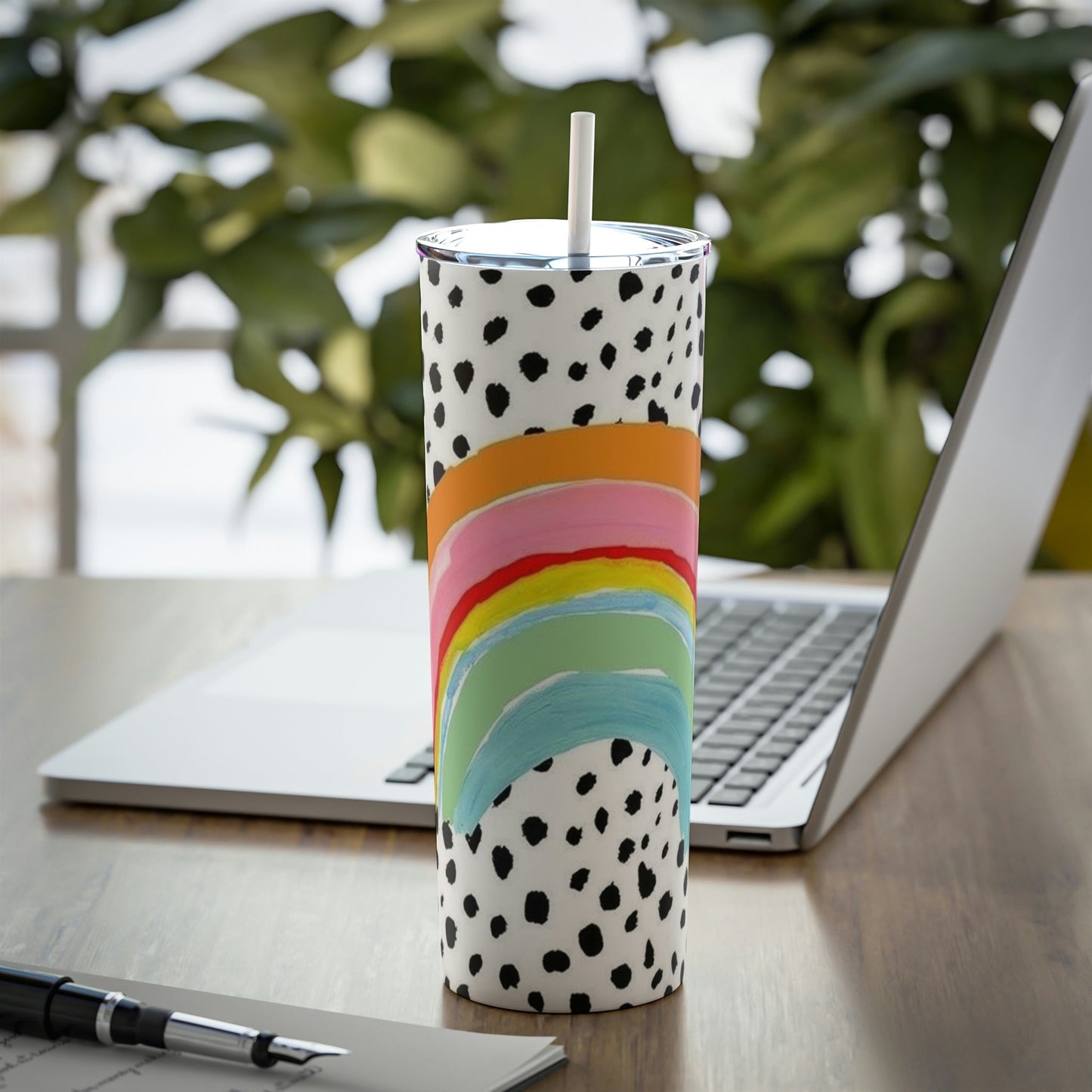 Watercolor Rainbow Skinny  Tumbler