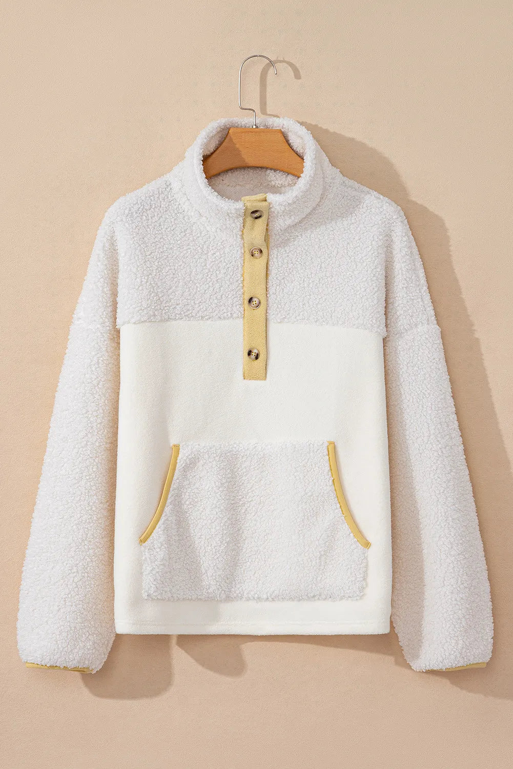 Mock Neck Long Sleeve Sherpa Sweatshirt