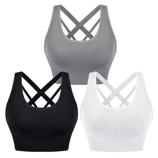 Women's Cross Strap Seamless Back Sports Bra