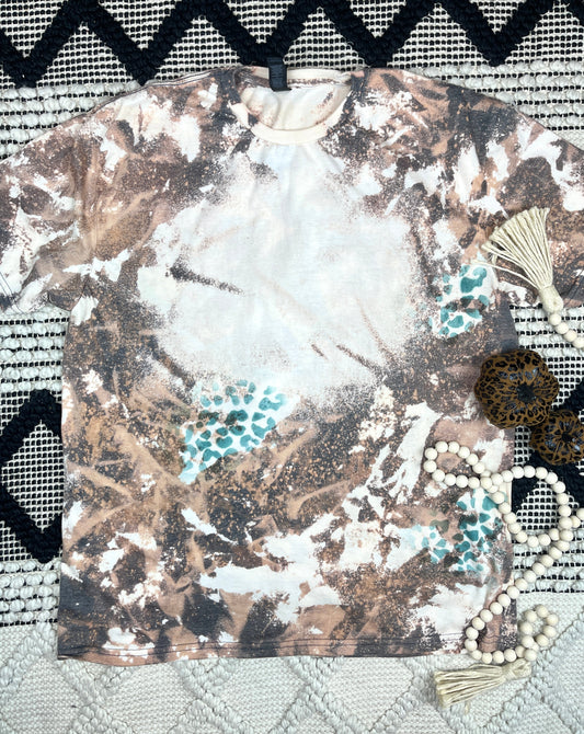 Cowhide bleached leopard blank