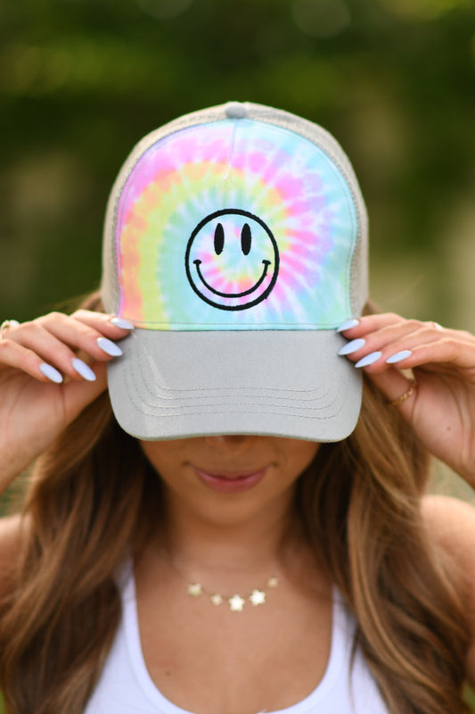 Tie Dye Smiley Hat