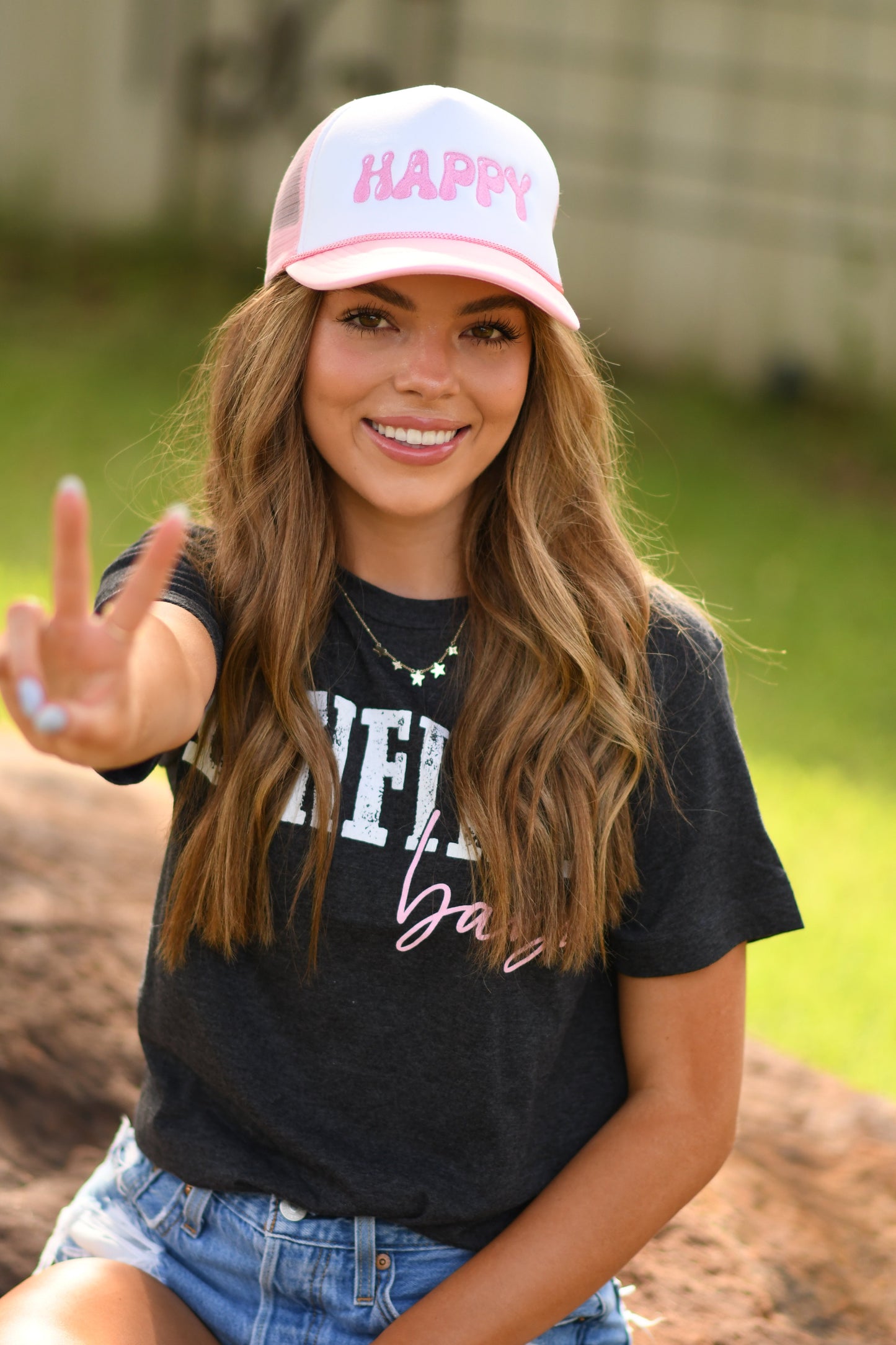 Happy Pink Trucker Hat