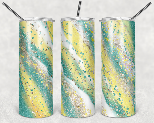 Teal and Yellow Milky Way Tumbler