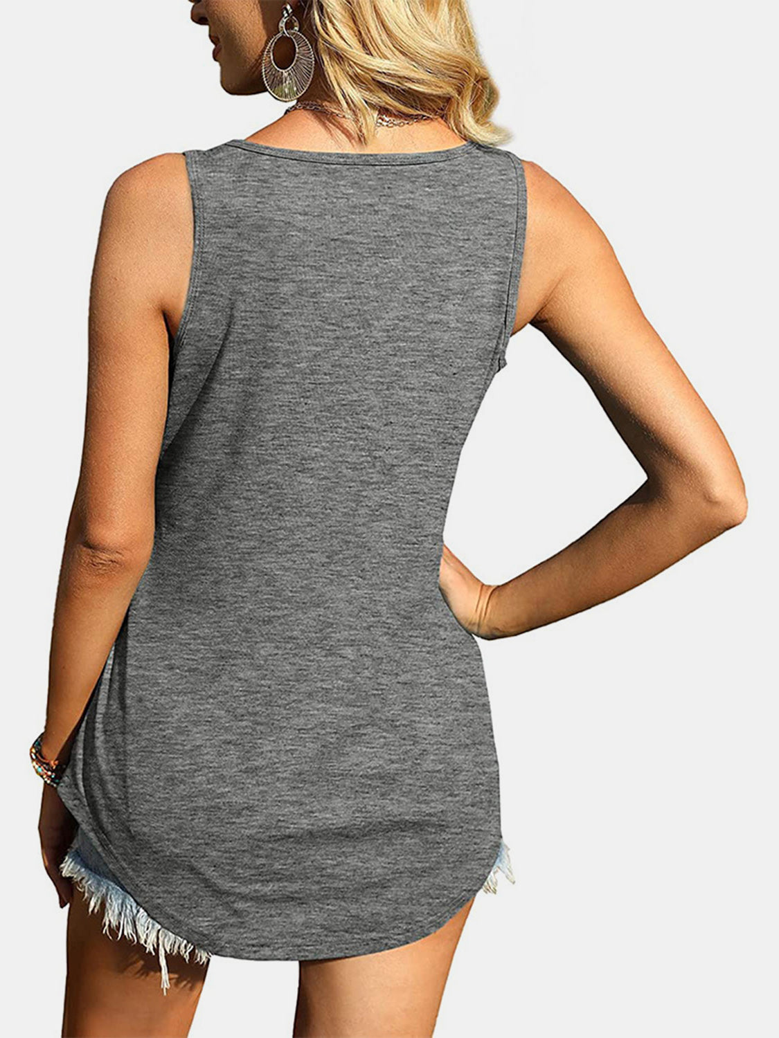 Heathered Square Neck Tank