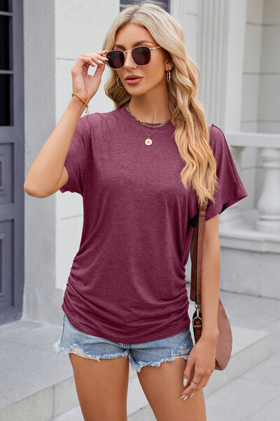 Round Neck Flutter Sleeve T-Shirt