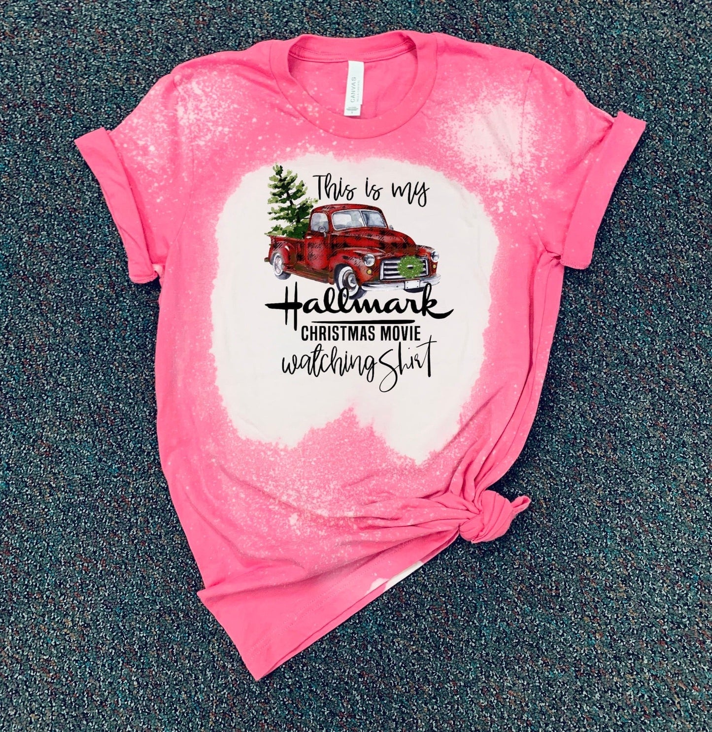 This is My Hallmark Christmas Movie Watching Shirt - Acid Wash Charity Pink